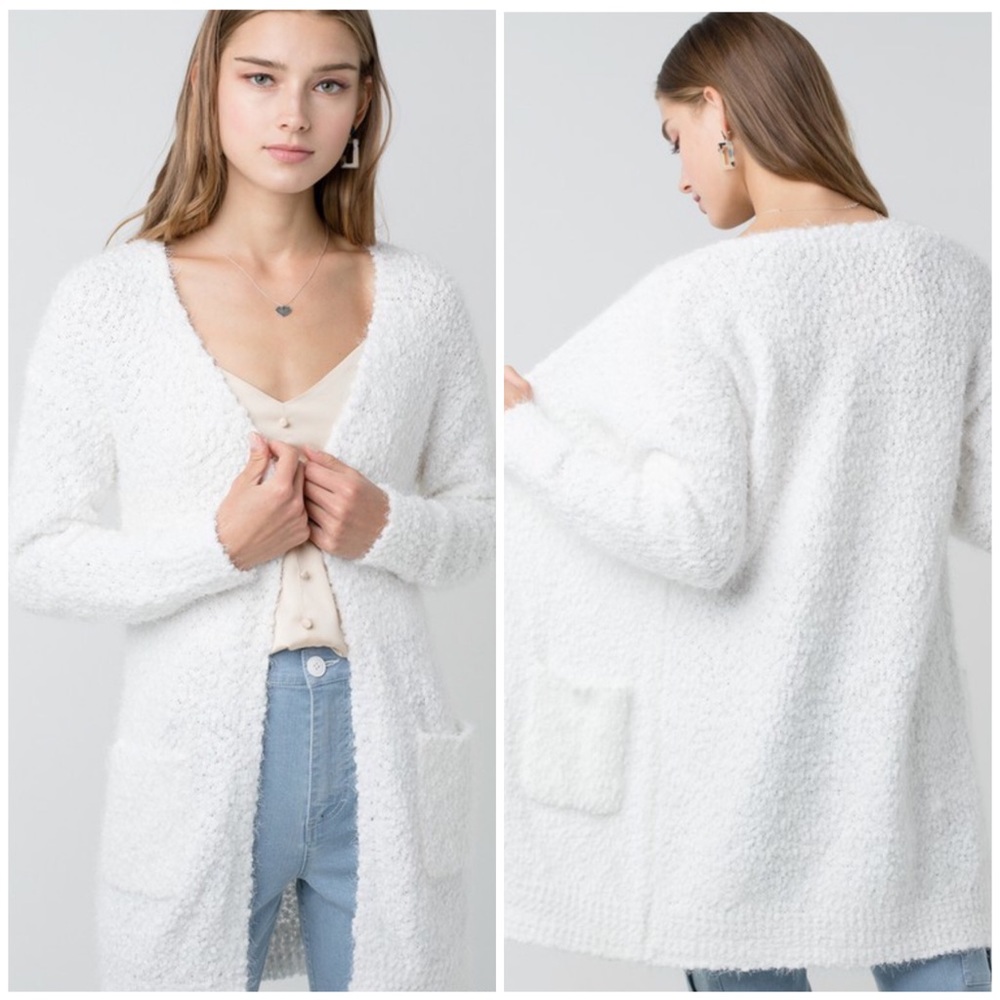 ❄️WHITE POMPOM CARDIGAN - Picture 3 of 3